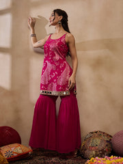 Kurta With Sharara in Pink Color