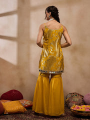 Kurta With Sharara in Yellow Color