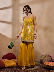 Kurta With Sharara in Yellow Color