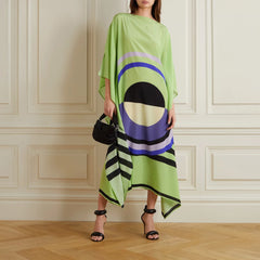 Green Silk Blend Kaftan