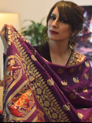 Banarasi Dupatta- Wine Color