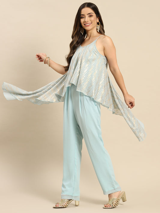 Asymmetric drape jumpsuit