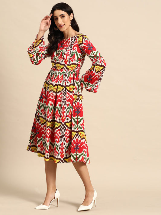 Midi Dress with bell sleeve