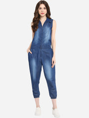 Women's Denim Monkey Wash Jumpsuit