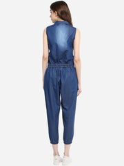 Women's Denim Monkey Wash Jumpsuit