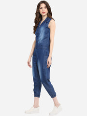 Women's Denim Monkey Wash Jumpsuit