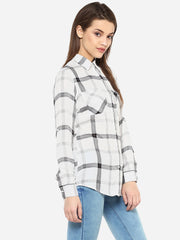 Women's Black and White Check Shirt