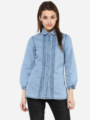 Women's Denim Pintuck Shirt