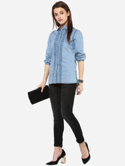 Women's Denim Pintuck Shirt