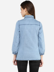 Women's Denim Pintuck Shirt