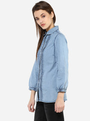 Women's Denim Pintuck Shirt