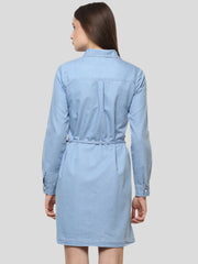 Women's Denim Stylish Triangular Pocket Style Dress