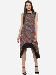 Women's Umberella Cut Asymmetric Floral Dress