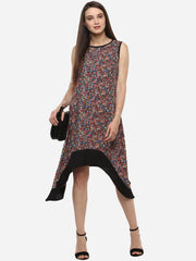 Women's Umberella Cut Asymmetric Floral Dress