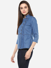 Women's Denim Double Breast Top