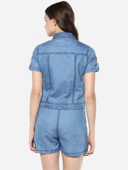 Women's Washed Denim Playsuit/ Jumpsuit