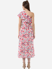 Women's Floral One Shoulder Maxi Dress