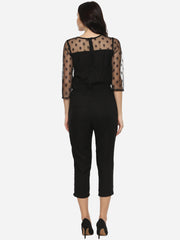 Women's Black Star Lace Jumpsuit