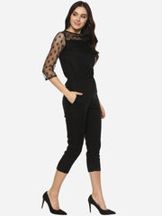 Women's Black Star Lace Jumpsuit