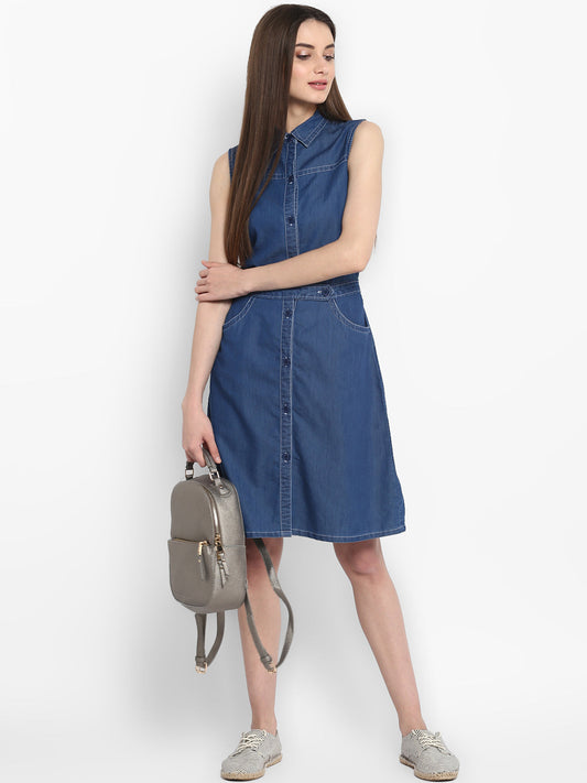 Women's Denim Dress with front  Button details