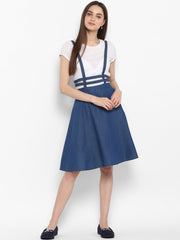 Women's Denim Dress with Thin Strap Detail