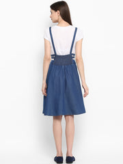 Women's Denim Dress with Thin Strap Detail