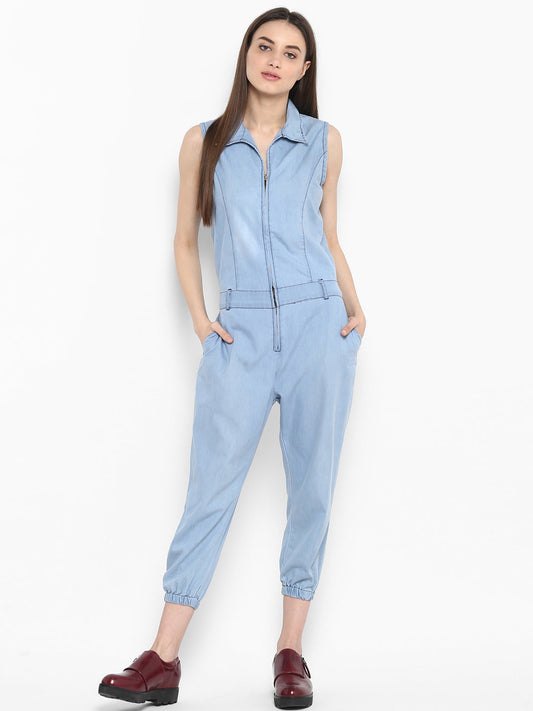 Women's Denim Ice Blue Wash Jumpsuit