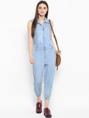 Women's Denim Ice Blue Wash Jumpsuit