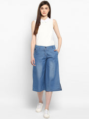 Women's Light Blue Denim Culotte