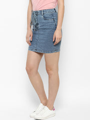 Women's Denim Skirt with Denim Draw String