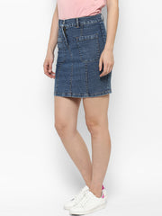 Women's Denim Two Pocket Style Skirt