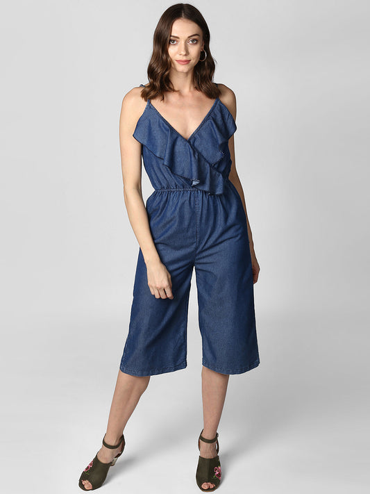 Women's Denim 3/4th Length Jumpsuit