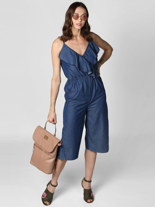 Women's Denim 3/4th Length Jumpsuit