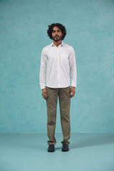 Indian Needle Men's Cotton Solid White Formal Shirt's