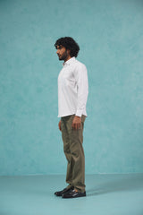 Indian Needle Men's Cotton Solid White Formal Shirt's