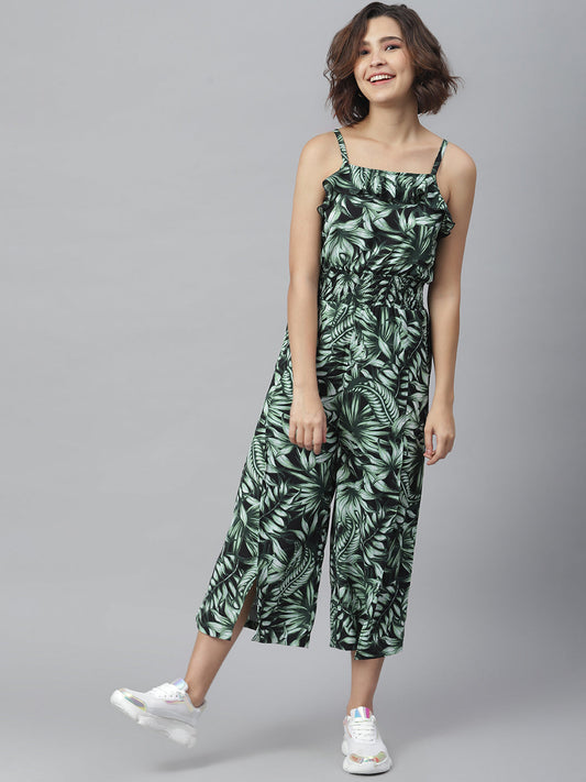 Women's printed Jumpsuit with slit Pants