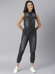 Women's Black Denim Jumpsuit