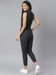 Women's Black Denim Jumpsuit