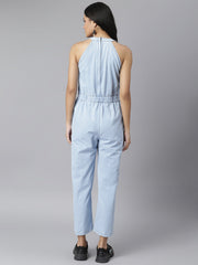 Denim Jumpsuit with Incut Sleeve