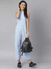 Denim Jumpsuit with Incut Sleeve