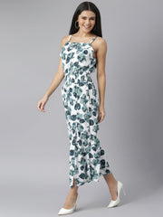 Women's Polyester Jumpsuit with Slit pants