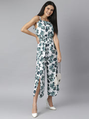 Women's Polyester Jumpsuit with Slit pants