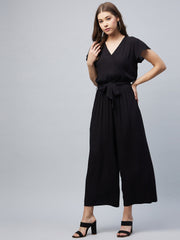 Women's Rayon Black Jumpsuit