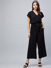 Women's Rayon Black Jumpsuit