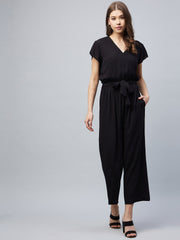 Women's Rayon Black Jumpsuit