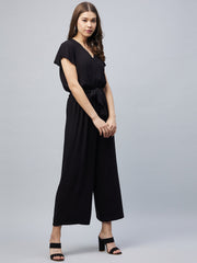 Women's Rayon Black Jumpsuit