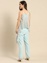 Asymmetric drape jumpsuit