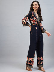 StyleStone Women's Rayon Printed Floral Jumpsuit