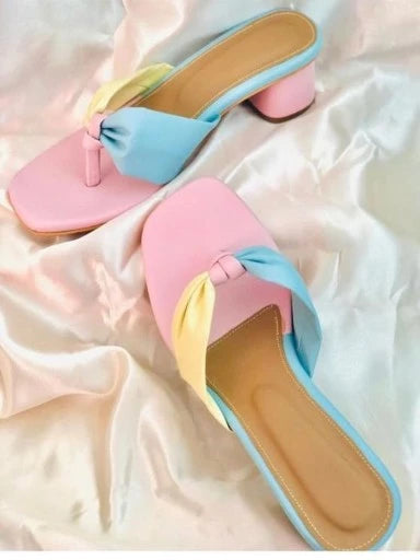 Women Multi Colored Block Heels