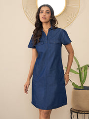 StyleStone Women's Denim Dress with Pockets